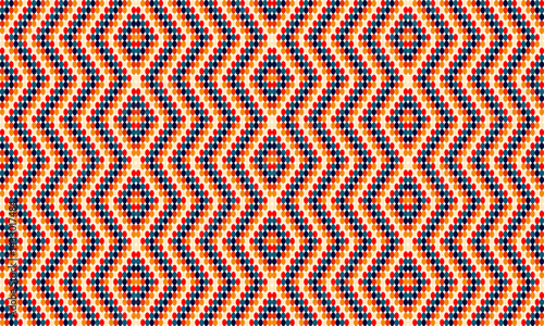 vintage red blue orange yellow green color oval dot arrange in diamond patchwork repeat seamless style design for fabric print or t-shirt paint or backdrop wall