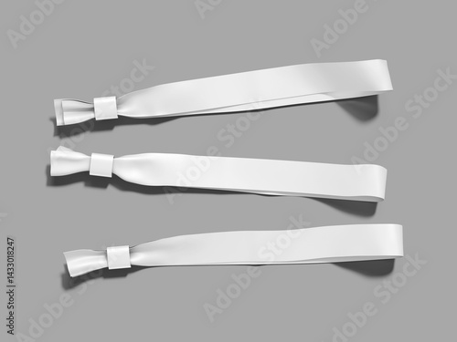 White Blank Event Wristband Mockup with Crimp