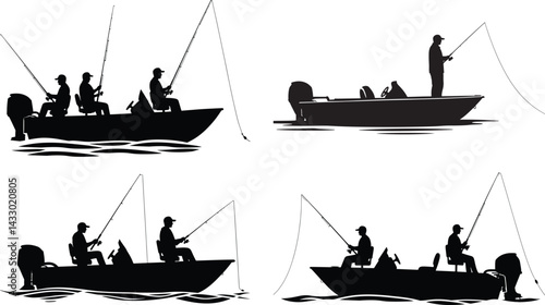 Center Console Fishing Silhouette Fishing From Console Boat