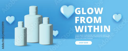 Banner ads for beauty and skin care products