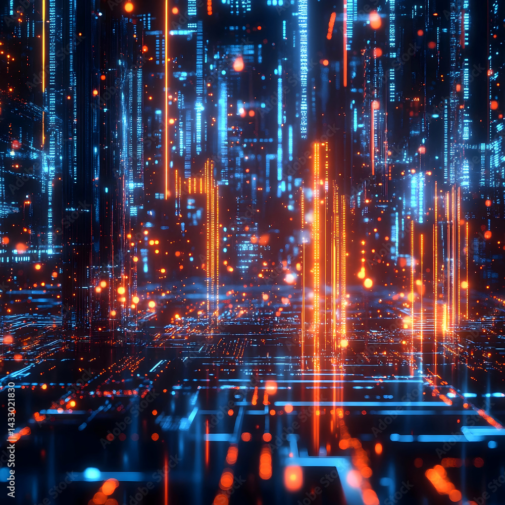 A top-notch circuit board configuration with shining elements, incorporating imaginative digital viewpoints and essential electronic factors into a seamless blue structure engineered for showcasing A top-notch circuit board configuration with shining elements, incorporating imaginative digital viewpoints and essential electronic factors into a seamless blue structure engineered for showcasing