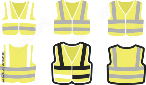  Safety Vest Illustration set on white background