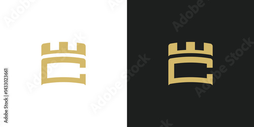Letter C Castle Kingdom Logo Design