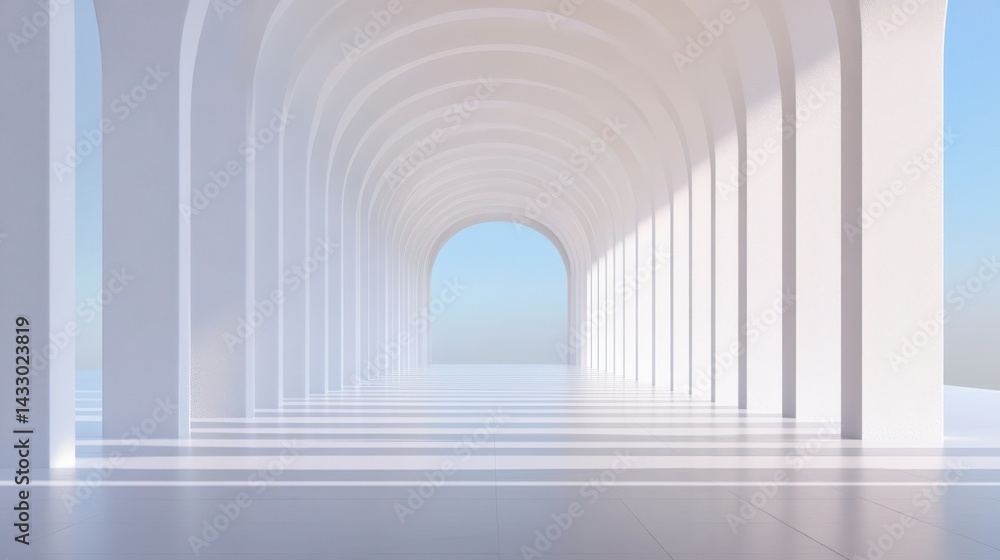 Fototapeta premium White arches architecture hallway