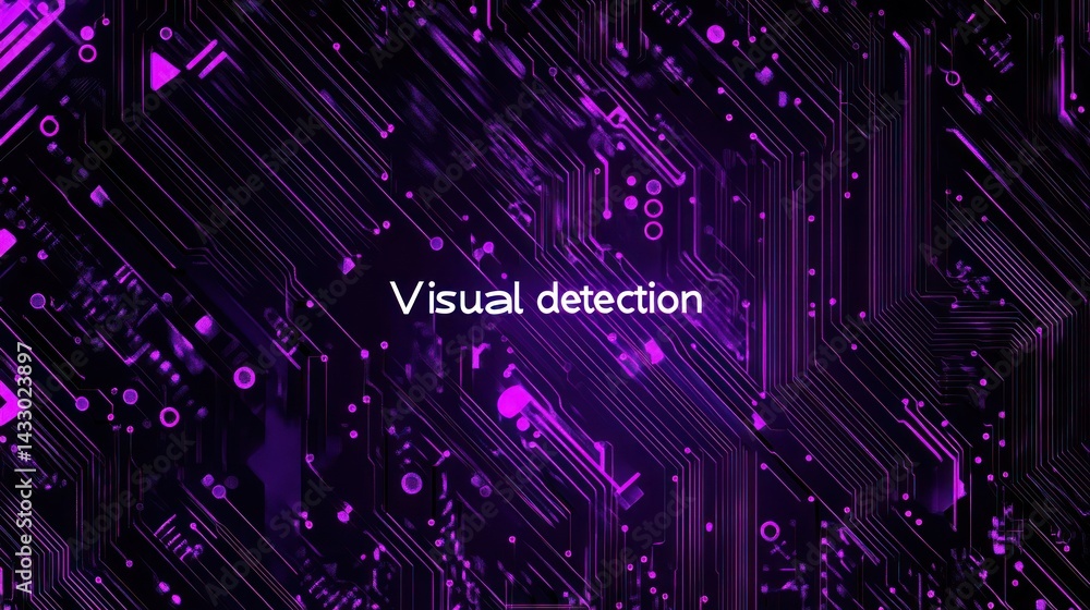 Visual detection concept of electronic technology, purple background Visual detection concept of electronic technology, purple background