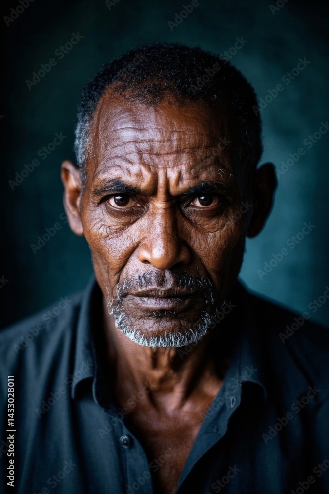 Fototapeta premium portrait of a man with a beard and a black shirt