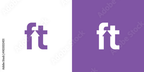 Letter FT with Arrow Logo Design