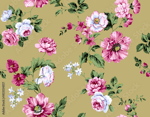seamless pattern with flowers