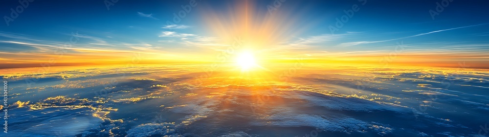 Obraz premium Sunrise over Clouds Aerial View