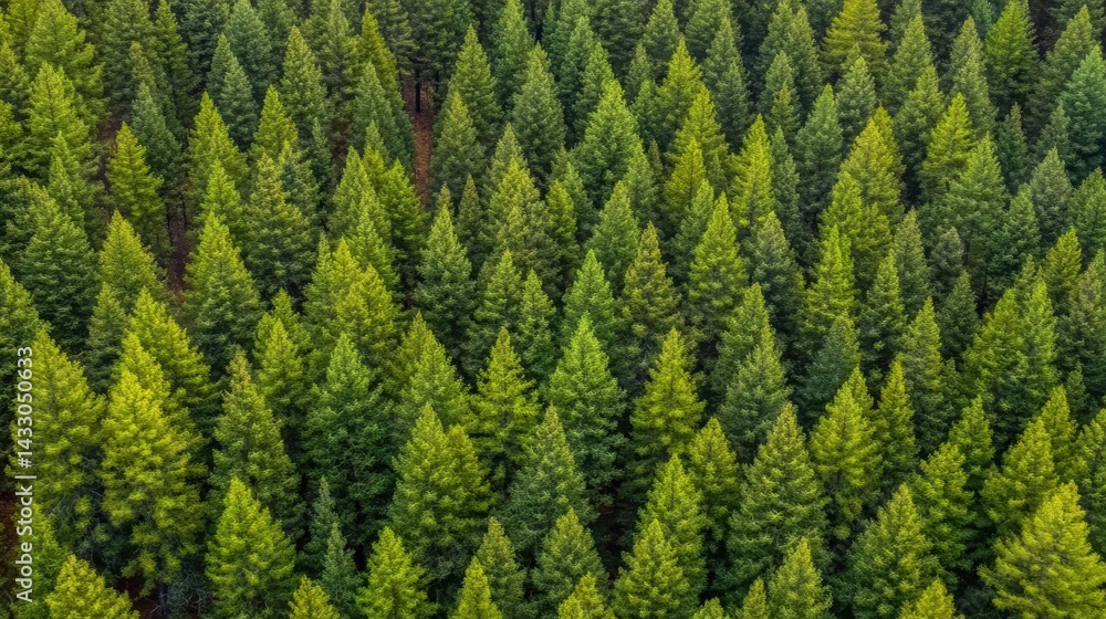Dense evergreen forest canopy viewed from above. Dense evergreen forest canopy viewed from above.