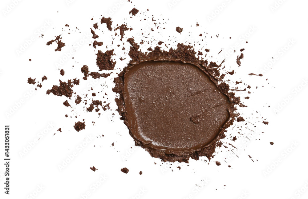 chocolate spread with crumbs isolated on white background chocolate spread with crumbs isolated on white background