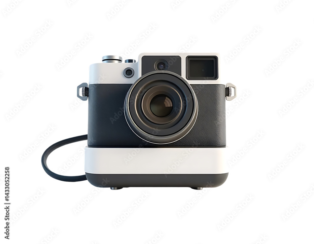 Fototapeta premium Retro-style Black and White Instant Camera