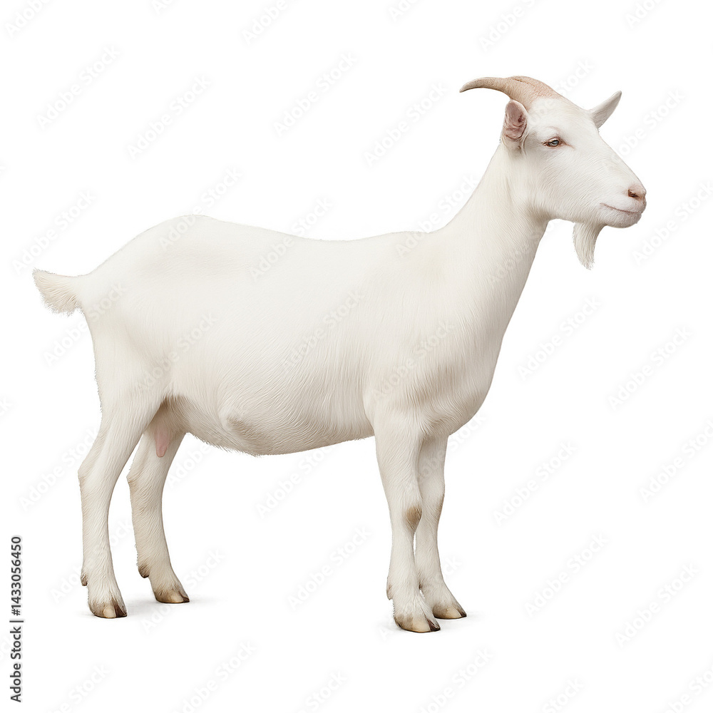 Obraz premium Playful goat in pastoral field farm environment animal photography nature scene
