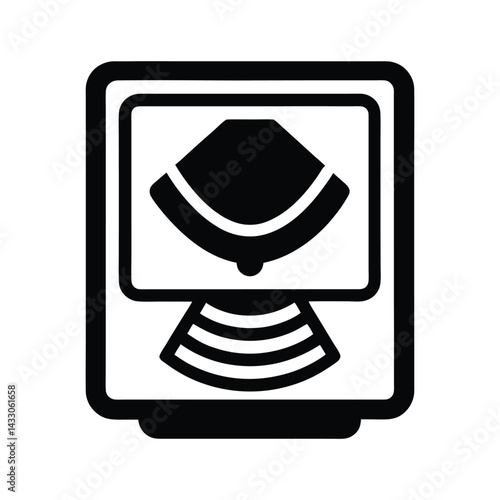 Medical Ultrasound Flat Design Icon Vector