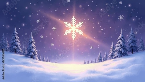 Wallpaper Mural Sparkling stars over the snowy sky Torontodigital.ca