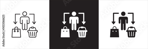 Consumer icon. online shopping user buyer icon. Shopper symbol. Customer sign. Icon symbol suitable for self service store, customer, buy. Vector  illustration