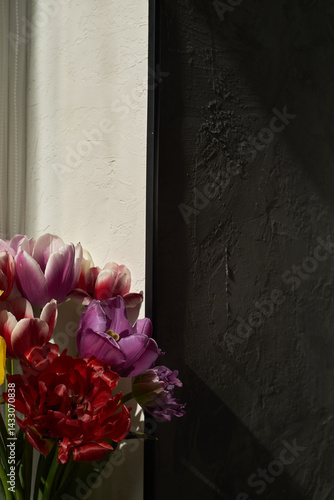 Bouquet of colorful flowers tulip