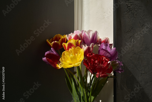 Bouquet of colorful flowers tulip