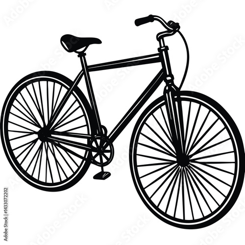 Minimalist Bicycle Sleek Black & White Bike, Geometric Spokes Design