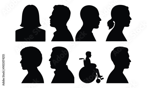 Diverse Silhouettes - Profiles Representing Physical Appearance and Abilities