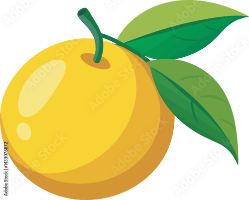 A vibrant vector art illustration of the delicious yuzu fruit, showcasing its fresh, citrusy appeal with bright, detailed design elements.