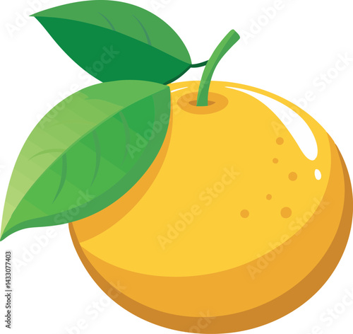 A vibrant vector art illustration of the delicious yuzu fruit, showcasing its fresh, citrusy appeal with bright, detailed design elements.