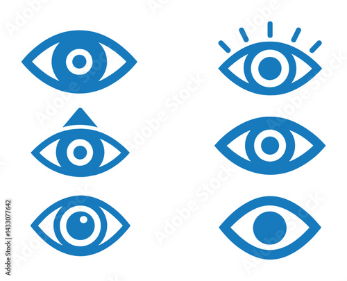 Eye symbols set for design elements and communication concepts