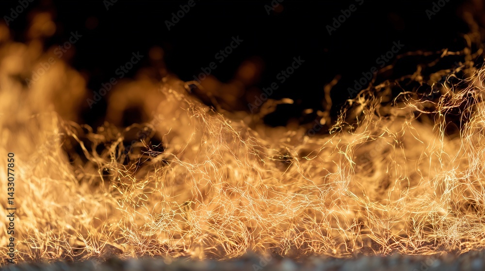 Obraz premium Mesmerizing abstract fire texture captured from a Walpurgis Night bonfire. Intense macro details of flames and embers, perfect for backgrounds & design projects.