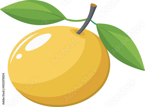 A vibrant vector art illustration of the delicious yuzu fruit, showcasing its fresh, citrusy appeal with bright, detailed design elements.