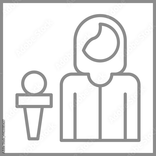 TV Presenter Icon Design