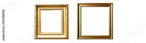 Wallpaper Mural two golden picture frames on white background Torontodigital.ca