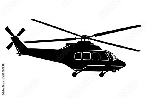helicopter silhouette vector illustration