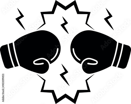 Boxing sports fill vector icon.  and vector illustration.