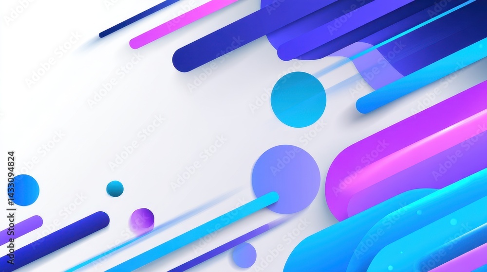 Colorful abstract background with dynamic lines and circles in vibrant blue and purple hues Colorful abstract background with dynamic lines and circles in vibrant blue and purple hues