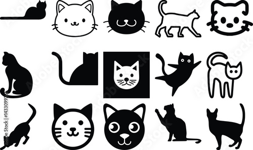 Cat icon bundle simple icon. Vector ICON all icon Viktor
