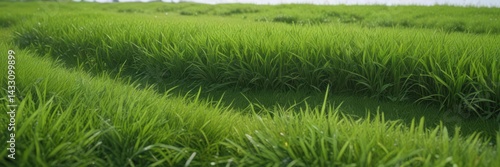 Wallpaper Mural Bright, lush green grass edge, perfect for repeating ,  border,  meadow,  vivid Torontodigital.ca