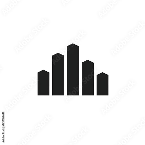 Simple clean and modern vertical bar chart icon with five bars of varying heights designed for data visualization and analytics applications Free Download Simple clean and modern vertical bar chart icon with five bars of varying heights designed for data visualization and analytics applications - GFXLoad