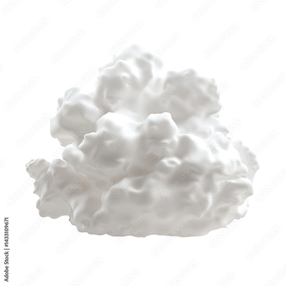 Fluffy white cloud-like shape Fluffy white cloud-like shape