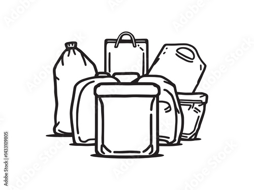 Ambu bag line art emergency equipment sketch