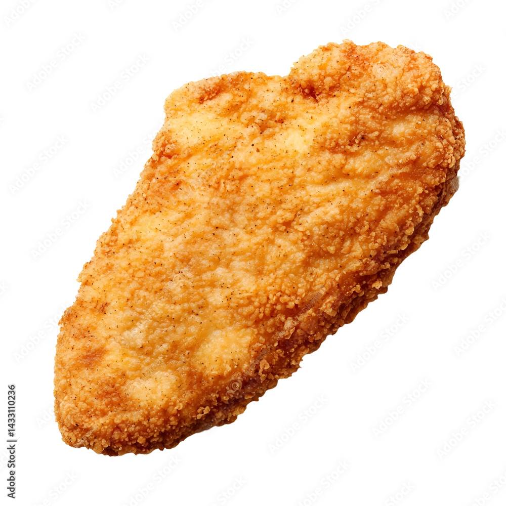 Golden-Crusted Poultry Perfection: Isolated fried chicken on clean background Golden-Crusted Poultry Perfection: Isolated fried chicken on clean background