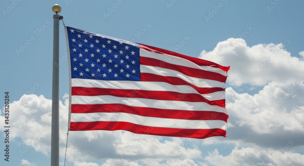 Obraz premium American flag waving in the wind