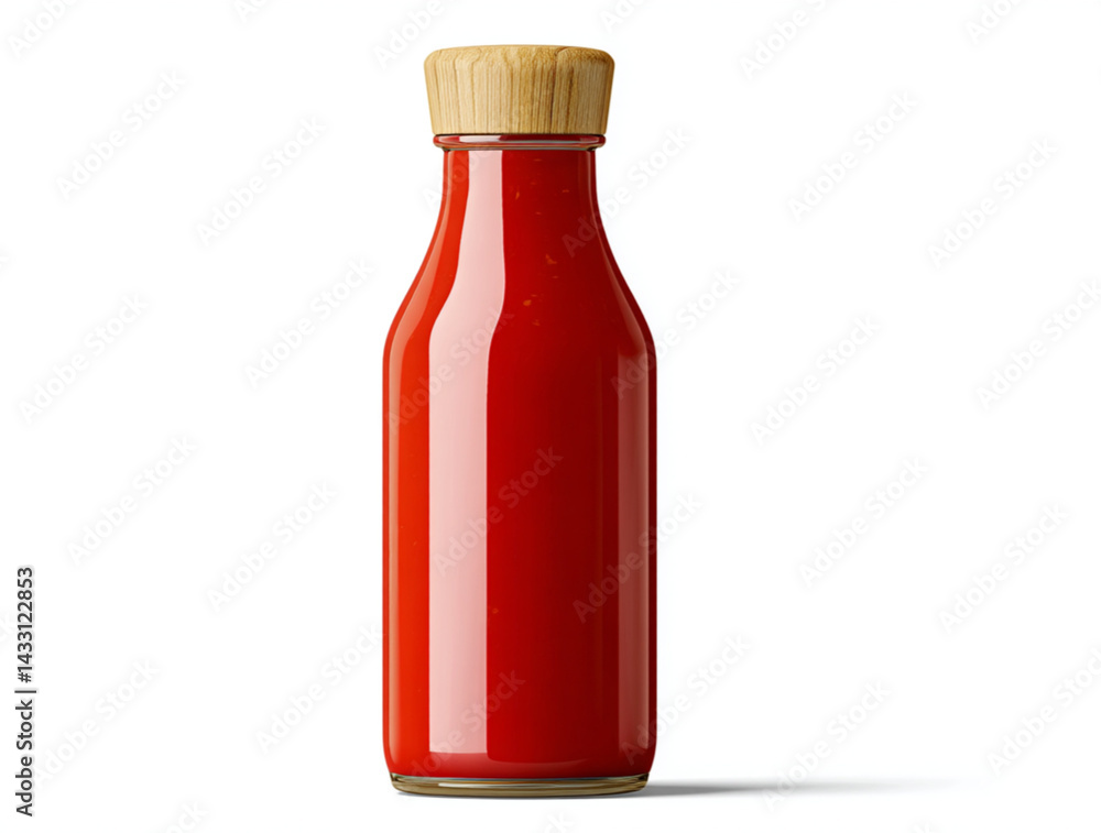 Red hot chili sauce bottle mockup isolated on transparent background Red hot chili sauce bottle mockup isolated on transparent background