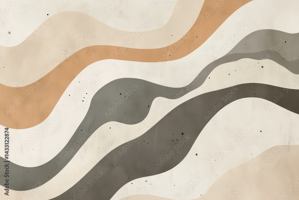 Abstract design of flowing, neutral color stripes with texture. Abstract design of flowing, neutral color stripes with texture.