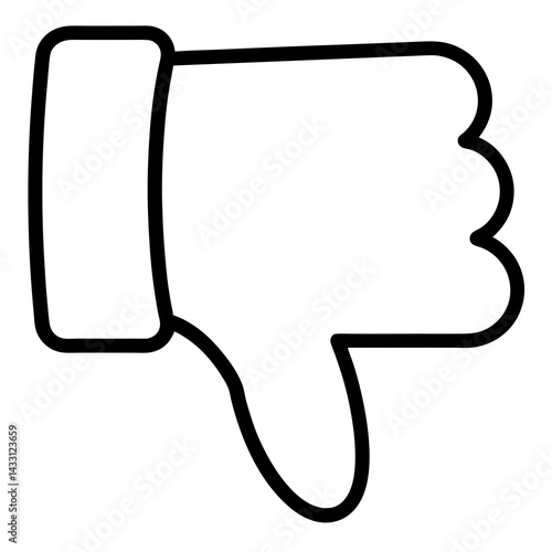 Outline thumbs down icon indicating disapproval in a minimalist style