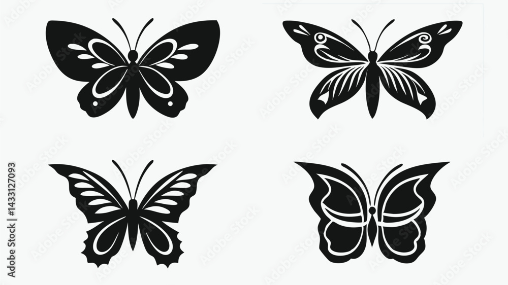 Obraz premium set of butterflies isolated on white