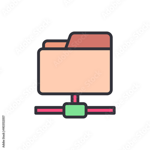 Free Download Folder sharing colored icons, minimalist vector illustration ,simple transparent graphic element .Isolated on white background - GFXLoad