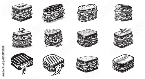 Set of Sandwich food  vector illustration
