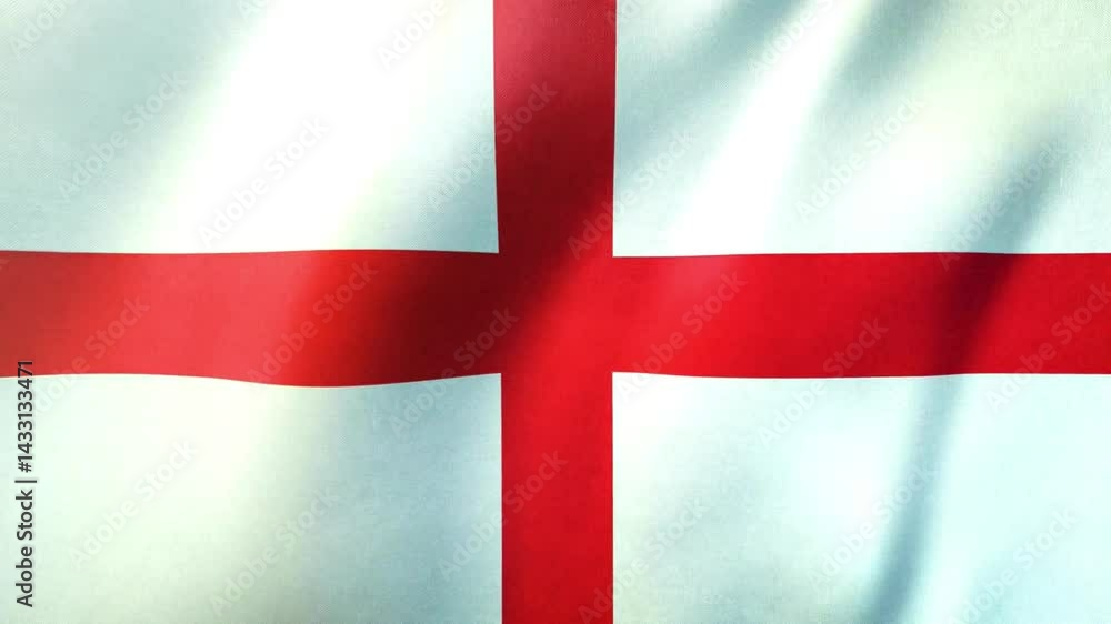 4k Highly Detailed Flag Of England - Loopable