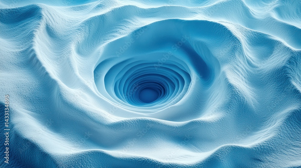 Obraz premium Abstract Blue Vortex: A Digital Depiction of a Whirlwind in Ice