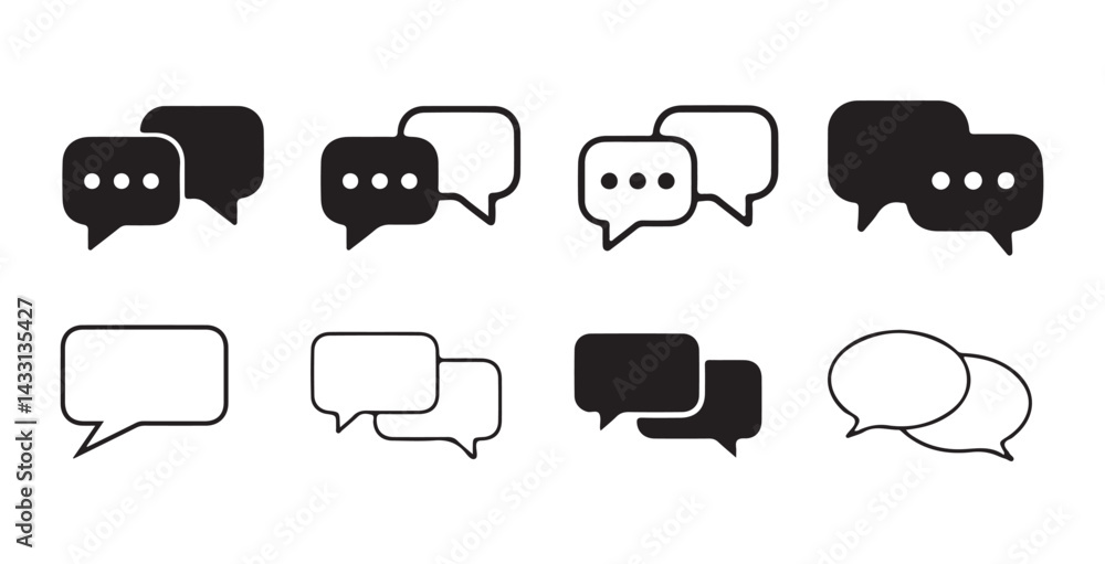 Social media message icon Collection. Chat Bubble Icon set. Chat, message, Comment, sms, chat, chatting, talk line icon vector illustratio Eps 10 Social media message icon Collection. Chat Bubble Icon set. Chat, message, Comment, sms, chat, chatting, talk line icon vector illustratio Eps 10